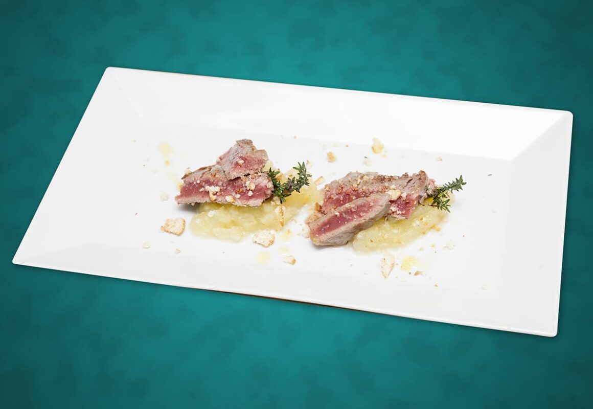 Ricetta Tagliata Manzo Mele Amaretti