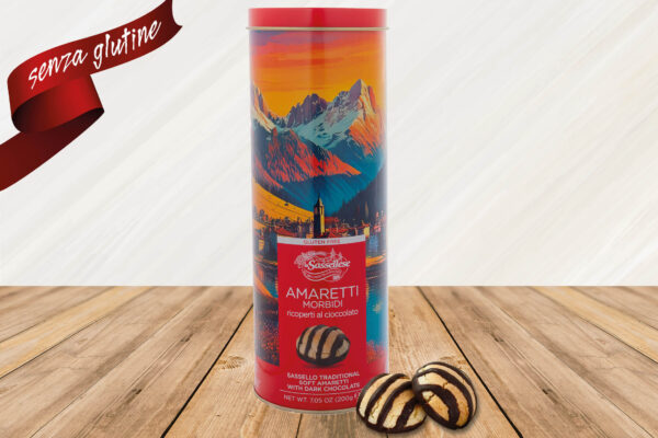 Amaretti morbidi ricoperti al cioccolato latta Paesaggi 200 g