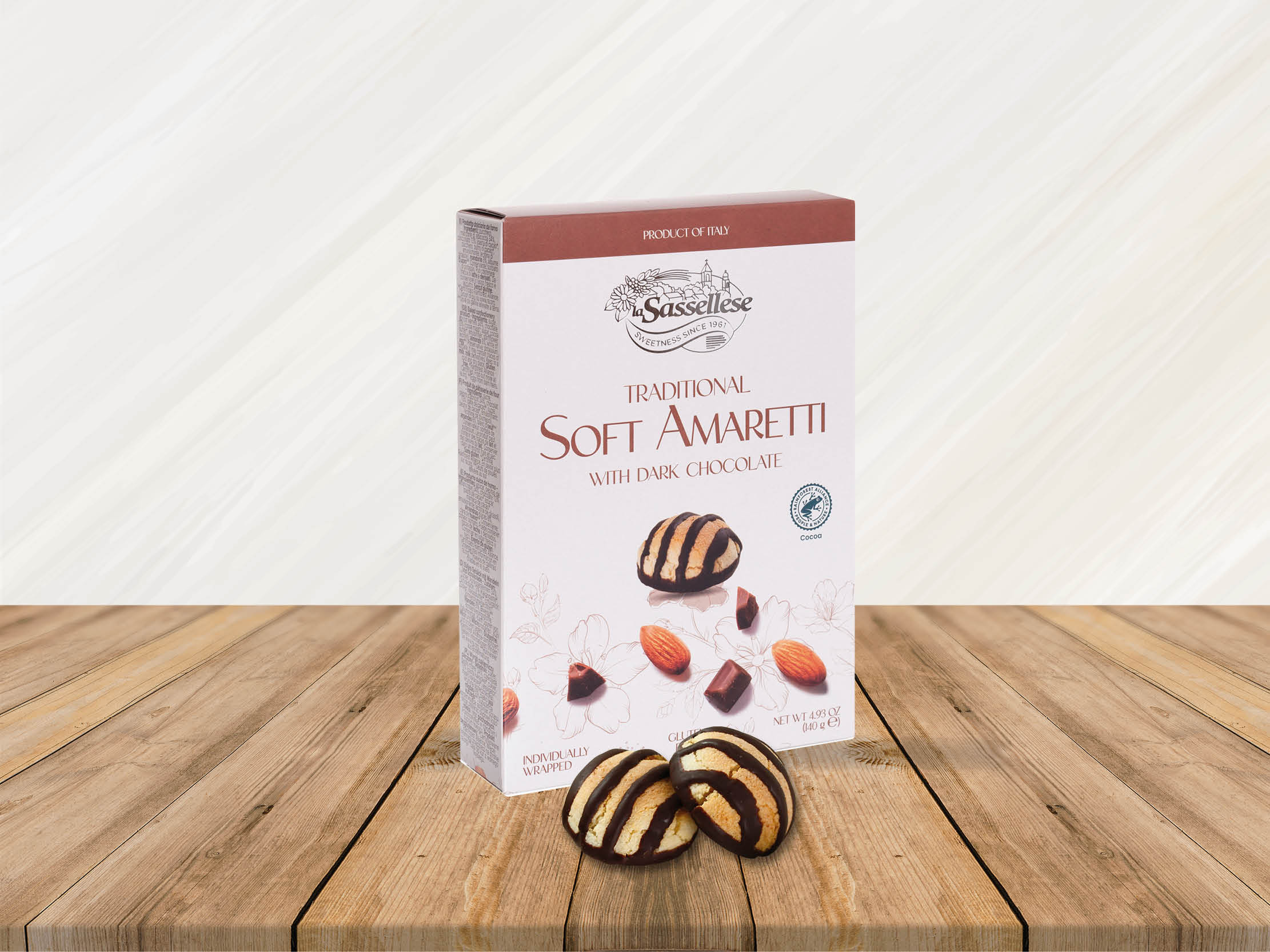Amaretti morbidi ricoperti confezione regalo astuccio 140 g