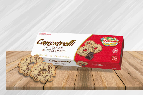 Canestrelli al burro con gocce di cioccolato astuccio g 135
