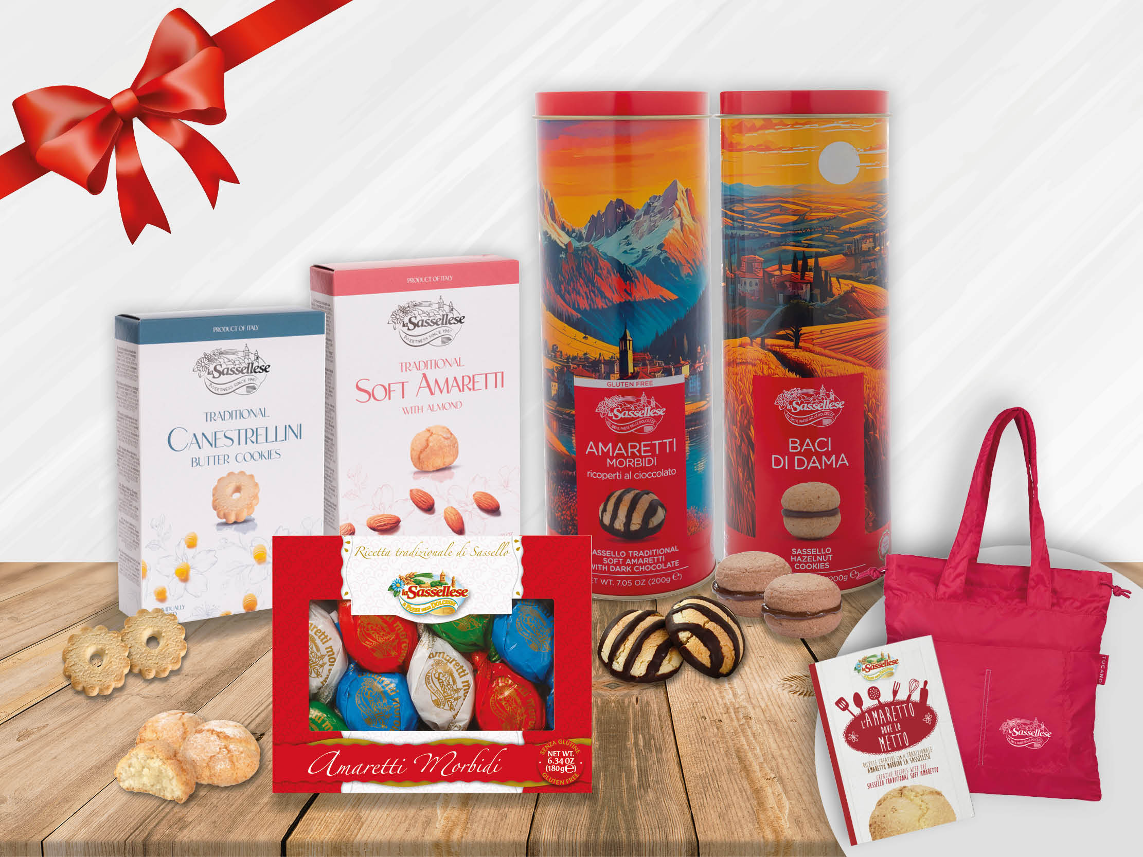 Dolci Feste con confezione regalo, biglietto d’auguri e shopper Tucano